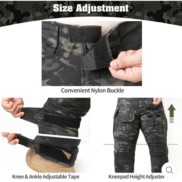 5.11 Tactical Cargo Pants Green and Black Ripstop Fabric [42 Waist X 34 Long] - Picture 4 of 8